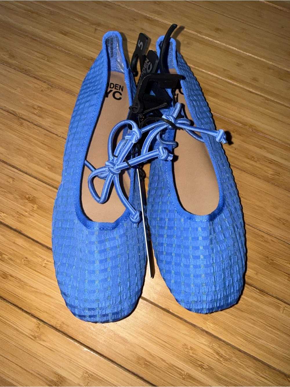 Madden NYC Girls' Gingham Mesh Ballet Flats